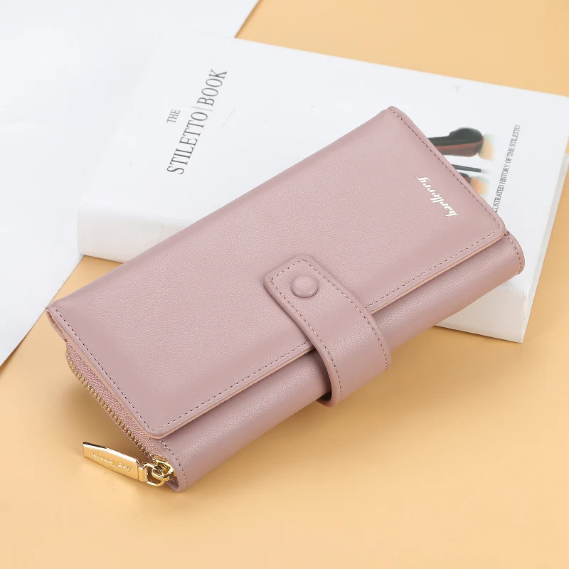 Женские кошельки Дамский клатч из искусственной кожи на молнии с держателем для