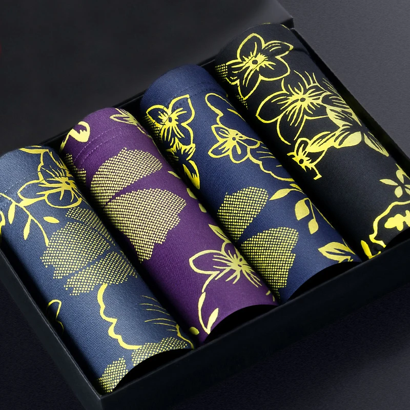 Трусы-боксеры Cuecas мужские большого размера модал принт шорты нижнее белье