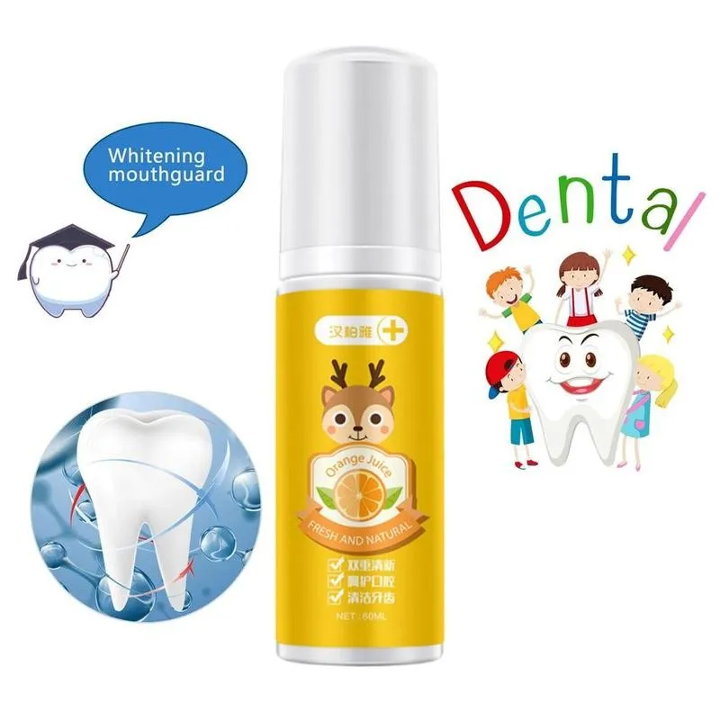 Pasta de dientes de espuma de fresa, herramienta de cuidado Dental para eliminaci&oacute;n de manchas, limpieza bucal, blanqueamiento, Mousse, 60ml-5