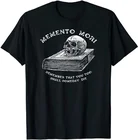 Футболка Memento Mori - Skull on Book, Забавный Черный винтажный подарок для мужчин и женщин