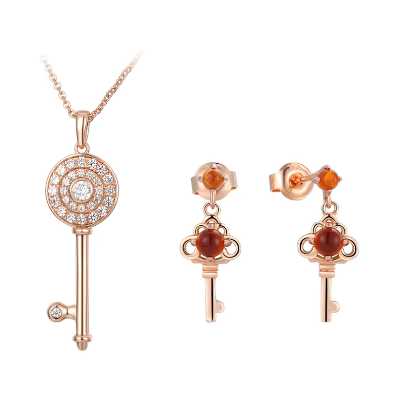 

MrUnicorn S925 Silver Delicate key necklace female light luxury temperament lucky compass clavicle chain girlfriend gift