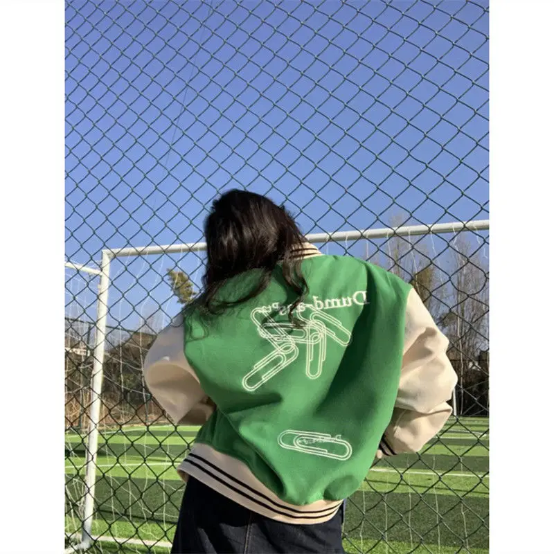 

MRWILK Bomber Jacket Women Baseball Coat Women's Clothing 2021 Student Hip-Hop Pattern Clothes Plus Size Spring Autumn New