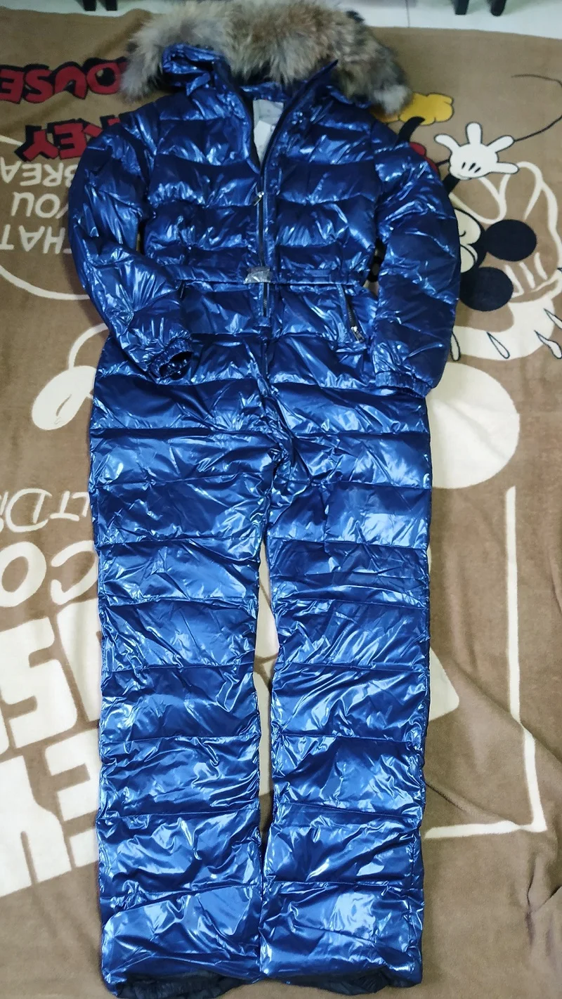 Navy Blue Зимний женский комбинезон для девочек, боди из натурального меха, женский комбинезон, женские комбинезоны, верхняя одежда с капюшоном, M, L, XL, XXL - Цвет: Navy Blue