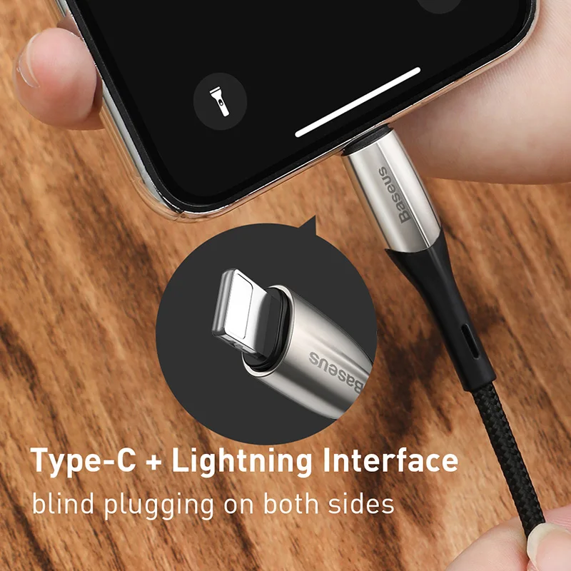 PD кабель Baseus 18 Вт USB C к Lightning-кабелю для iPhone 11 Pro зарядный типа передачи данных Macbook