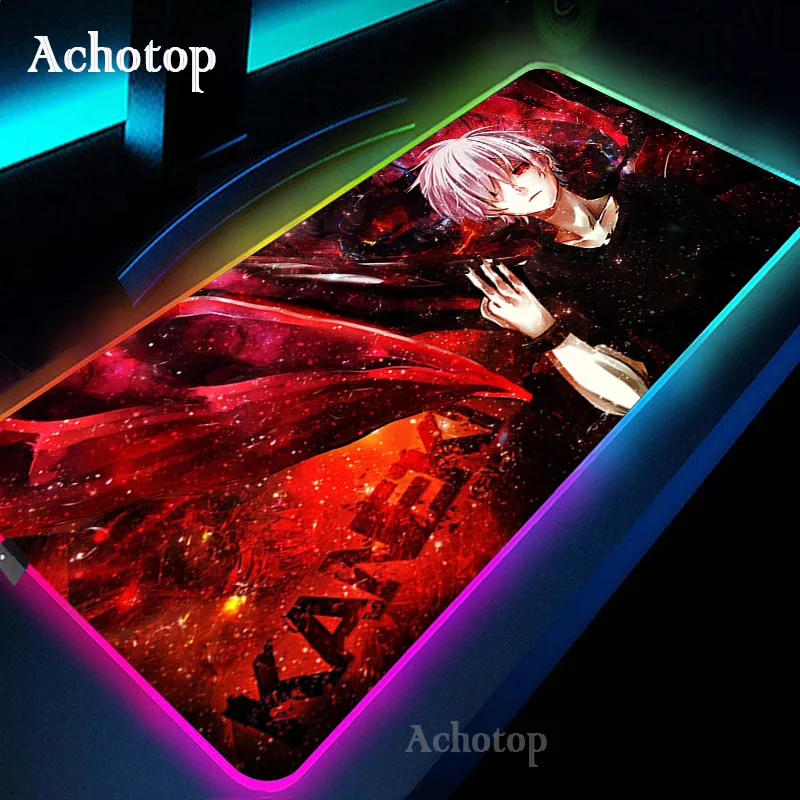 

Tokyo Ghoul Mouse Pad RGB Colorful Pad To Mouse Notbook Computer Mousepad Cool LED Gaming Padmouse Gamer Keyboard Mouse Desk Mat