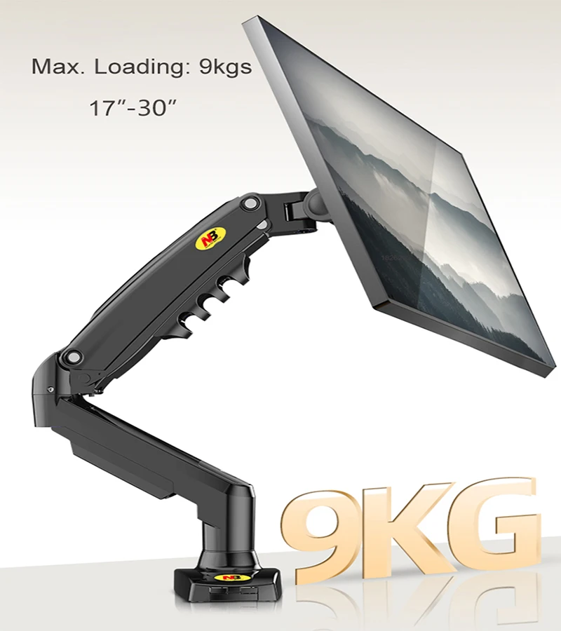 2021 New NB F80 Desktop Gas Spring 17-30&quot LCD LED Monitor Holder Mount Arm Full Motion Display Stand Loading 2-9 Kgs | Электроника