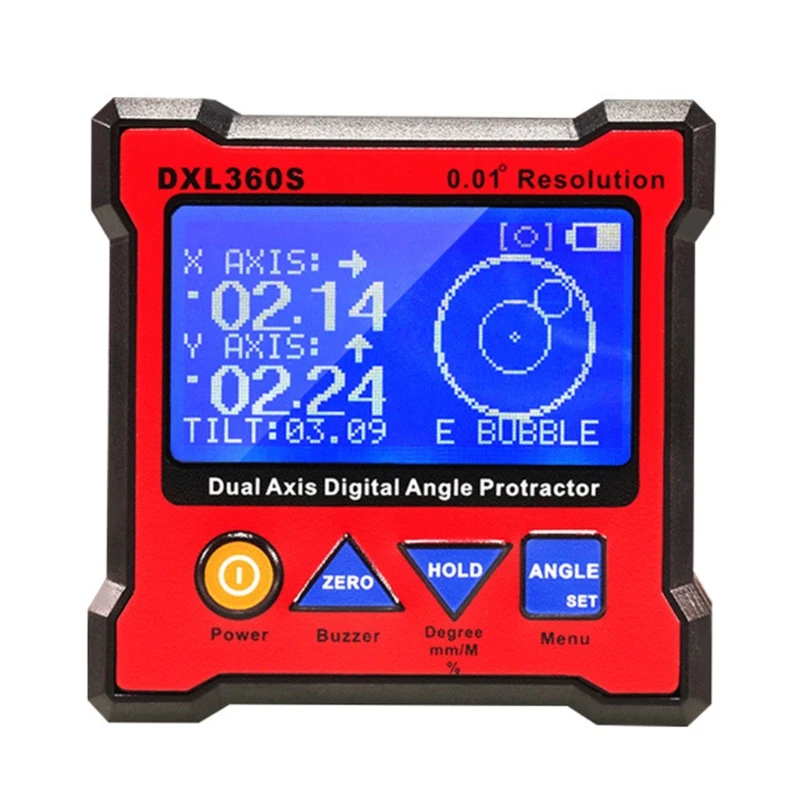 

Digital Level & Angle Finder Angle Gauge and Protractor Inclinometer Box Magnetic Base & Backlight DXL360S