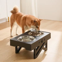 elevated adjustable dog bowl stainless steel large puppy food water feeders with stand feeding double bowls lift table