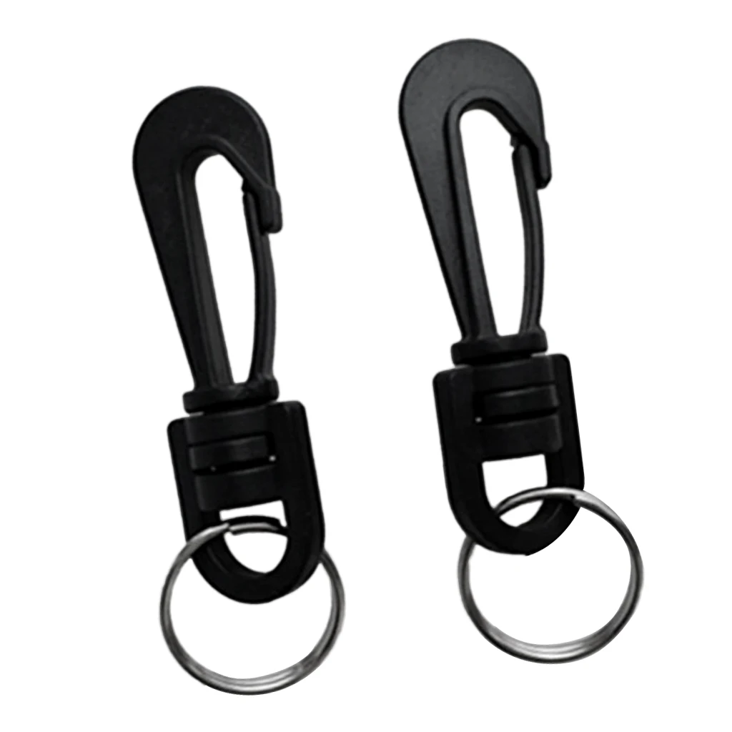 

2 Pcs Durable Plastic Swivel Clips Snap Hook With Split Key Rings Scuba Diving Camping Backpack Keychain Buckle Accessories