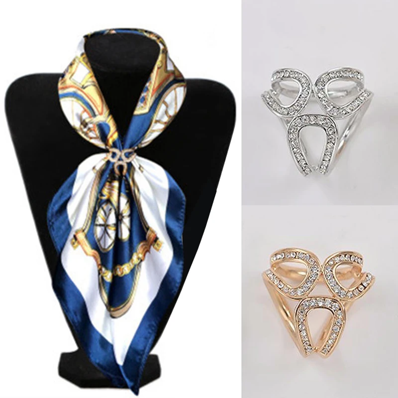 Женская Роскошная Пряжка для шарфа свадебное кольцо брошь булавки держатель с