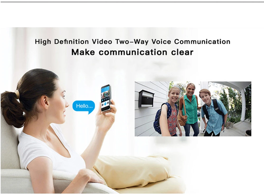 Умный беспроводной дверной звонок Wifi для домашней безопасности видео зритель с