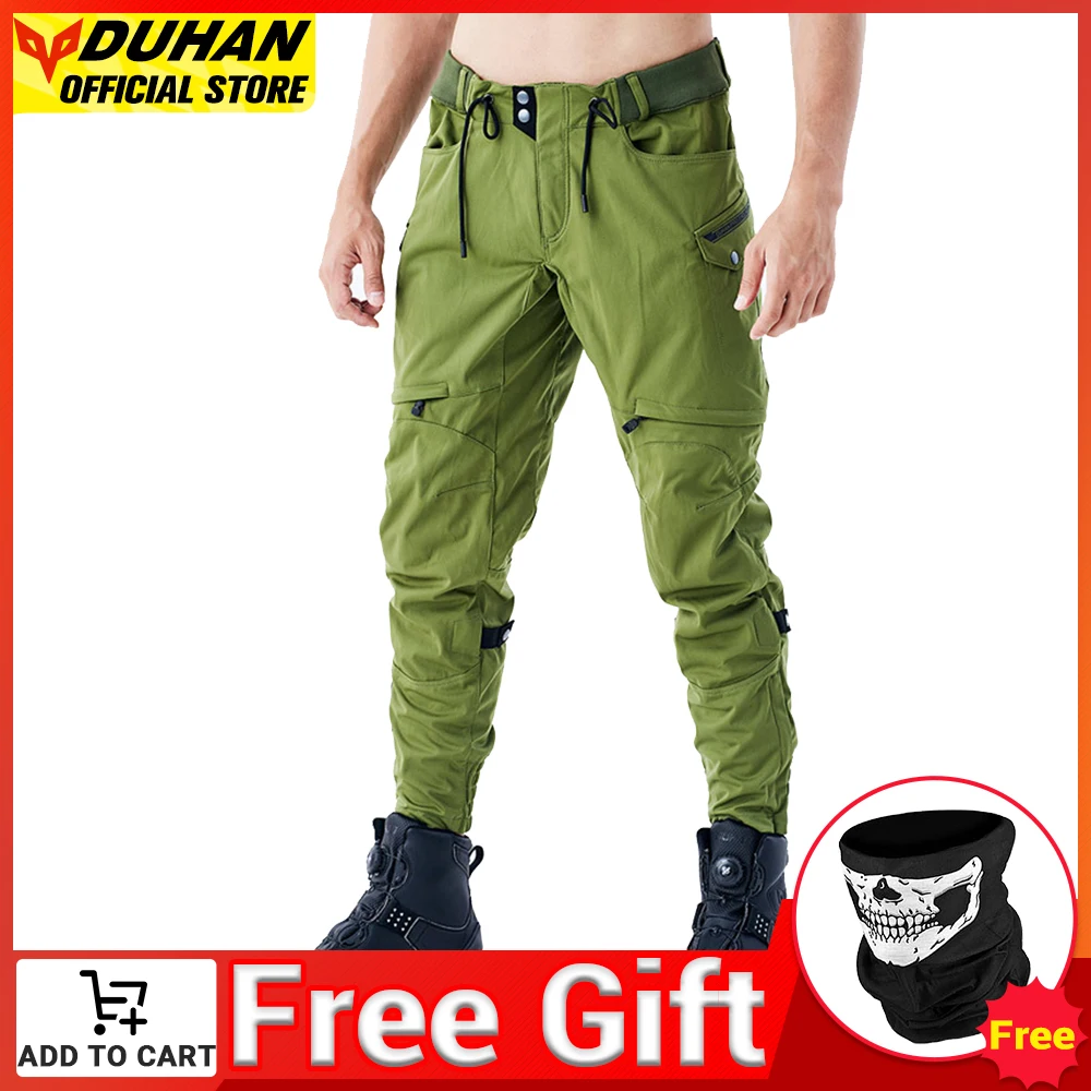 DUHAN-pantalones de motociclismo para hombre, ropa impermeable con armadura protectora para la rodilla, para Motocross, todoterreno