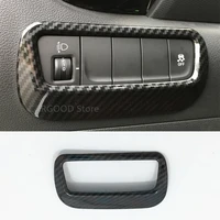 abs carbon fiber for hyundai encino 2018 2019 accessorise car headlamps adjustment switch cover trim car styling 1 pcs