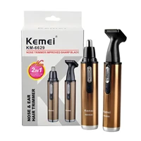 kemei km 6629 electric shaving 2 in 1 nose hair trimmer safe face care shaving trimmer for nose trimer
