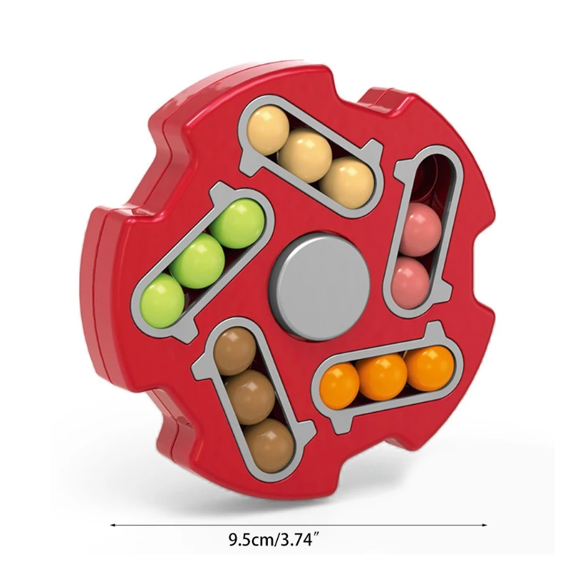 

97BE Rotating Bean Toy Double-Sided Playable Circular Rotating Small Beads Decompression Ball Fidget Toys For Kids