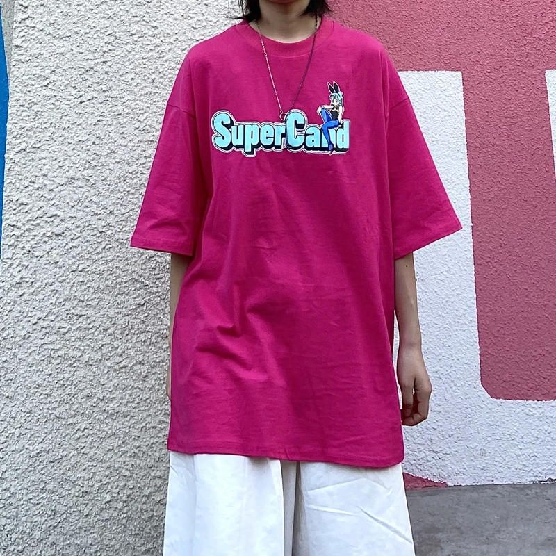 

Cotton 2021 Harajuku style short-sleeved T-shirt female ins tide Korean version of loose net red street wild round neckT-shirt