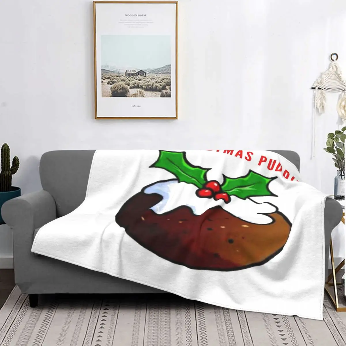 

I Love manta de pudín de Navidad, colcha, cubierta de cama a cuadros, manta de playa, manta de lana, fundas de cama de invierno