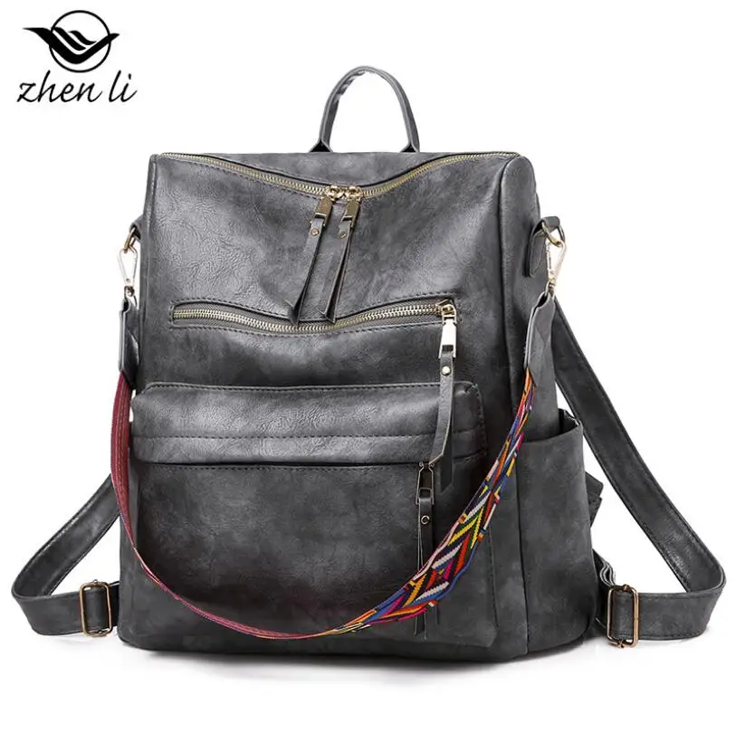 

Women Backpacks PU Leather Handbag Small Korean Fashion Leisure Shoulder Female Student Bags.