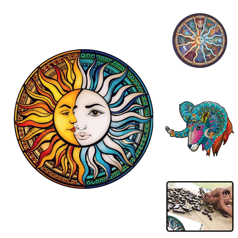 

Puzzle Jigsaw Wooden For Adults Children Wood DIY Crafts Animal Shaped Christmas Gift Hell Difficulty
