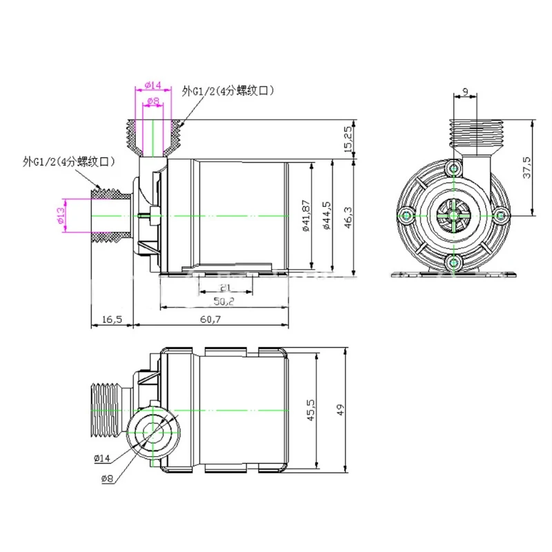 

750L/H 12V 5 Meter ZYW680 Water Pump High Performance Low Noise 4 " Inlet and Outlet Submersible Pumps T12 Drop ship