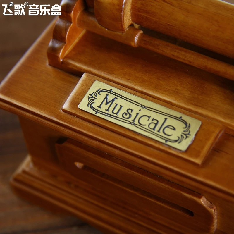Деревянный Граммофон Музыкальная шкатулка ручной рукоятки DIY механизм