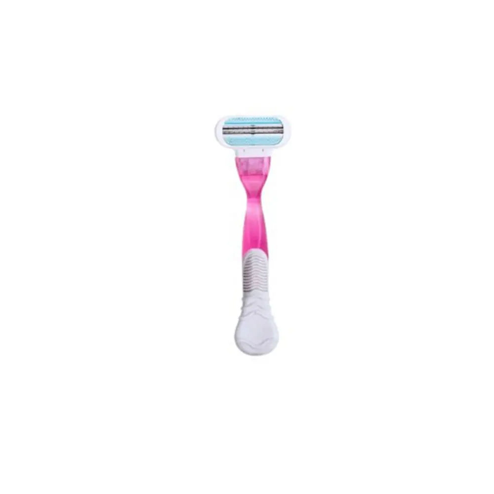 02-pink only handle Сменные бритвенные лезвия для женщин, прямое лезвие ручное бритье, 1 бритвенная ручка, 4 бритвенные лезвия для женщин, триммер - Цвет: 02-pink only handle