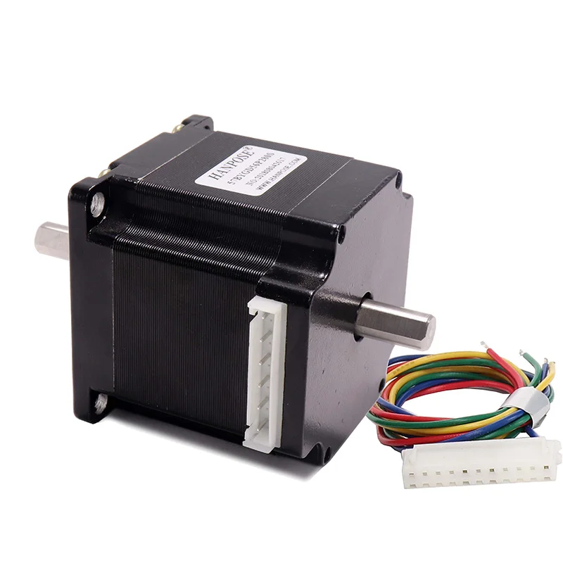 Шаговый электродвигатель NEMA23 23HS5628-SZ с двойным валом 2.8A 126N.cm Вал D = 8 мм 57x56 57 для