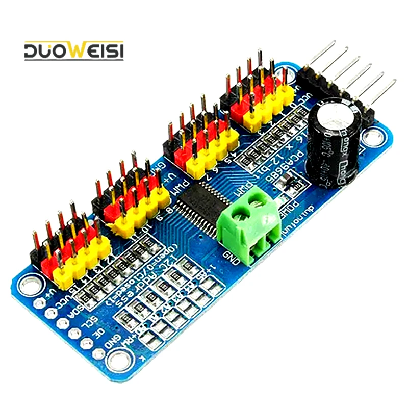 16-канальный 12-битный PWM-драйвер серводвигателя PCA9685 I2C Модуль-робот для