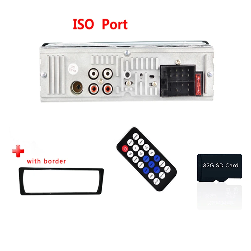 ISO with 32G card Автомобильный мультимедийный плеер TOSPRA, Bluetooth, Авторадио, MP3 плеер, автомобильный стерео радио, FM, Aux вход, приемник, USB, JSD-520, 12 В, в тире, 1 din - Цвет: ISO with 32G card