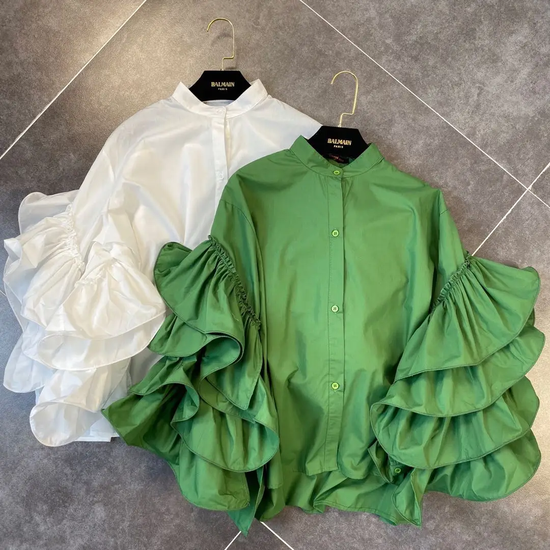 Рубашка женская трехмерная кружевная с круглым вырезом и длинным рукавом |