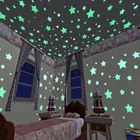 Светящиеся звезды, настенные Стикеры для детской комнаты, детской комнаты, домашнее украшение, настенные наклейки, зеркальные потолочные светильники для спальни, 100 шт.