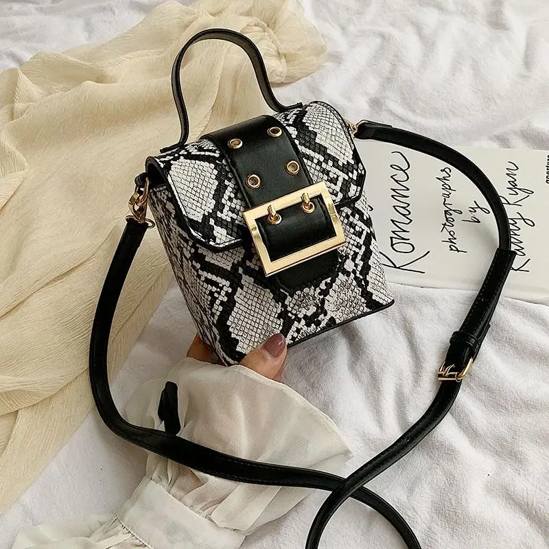 

Serpentine PU Leather Crossbody Bags For Women 2020 Fall Mini Shoulder Messenger Bag Female Box Luxury Handbags and Purses