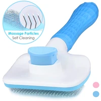 dog brush self cleaning slicker brush for dogs cats with massage particles removes loose hair pet dog grooming dematting brush