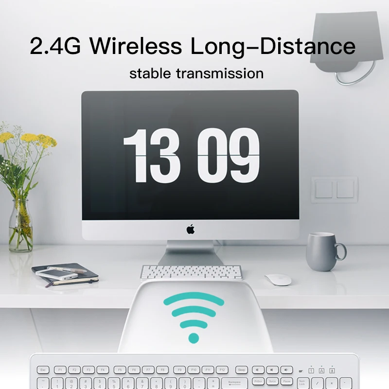 

2.4G Wireless Multimedia Keyboard and Mouse Mini USB Ergonomic Mute Optical Keyboard Mouse Combo Set For Notebook Laptop Mac PC