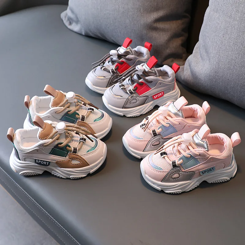 

2021 Spring/Autumn Baby Girl Boys Sport Shoes Fashion Breathable Soft Bottom Kid Sneakers 0-3 Year Infant Toddler Shoes