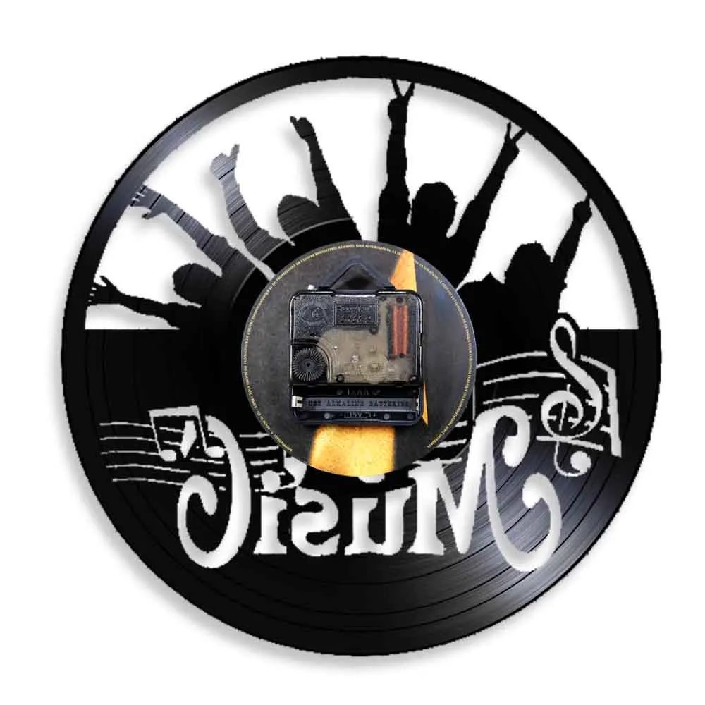 Виниловые настенные часы для записи музыки в рок-н-Роле современные бесшумные