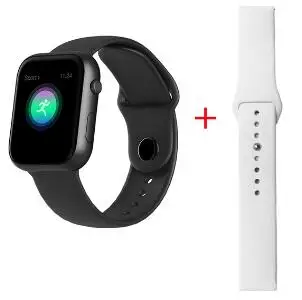 black add white belt SX16 Смарт-часы для женщин, пульсометр, кровяное давление, спортивные часы для мужчин, фитнес-браслет, смарт-браслет, умные часы, Android IOS - Цвет: black add white belt