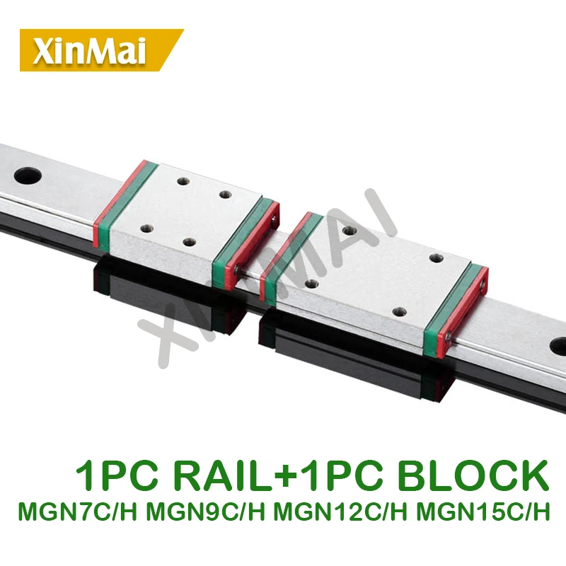 Линейная рельсовая направляющая MGN7C MGN7H MGN9C MGN9H MGN12C MGN12H MGN15C MGN15H 150 мм 400 с слайдером