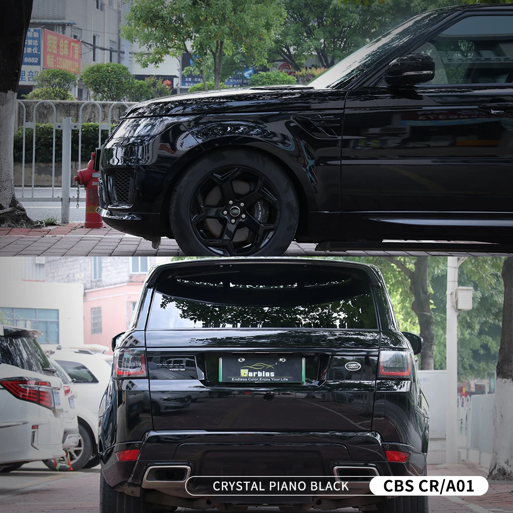 

CARBINS 1.52X18M Piano Black Air Bubble Free Super Glossy Crystal Foil PVC Vinyl Wrap