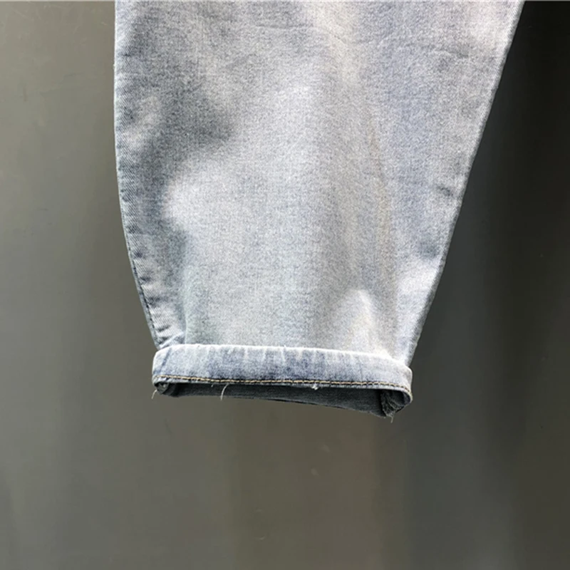 

CHICEVER Minimalist Blue Denim Pant For Women High Waist Patchwork Pockets Full Length Harem Jeans Female Summer Fashion Stylish