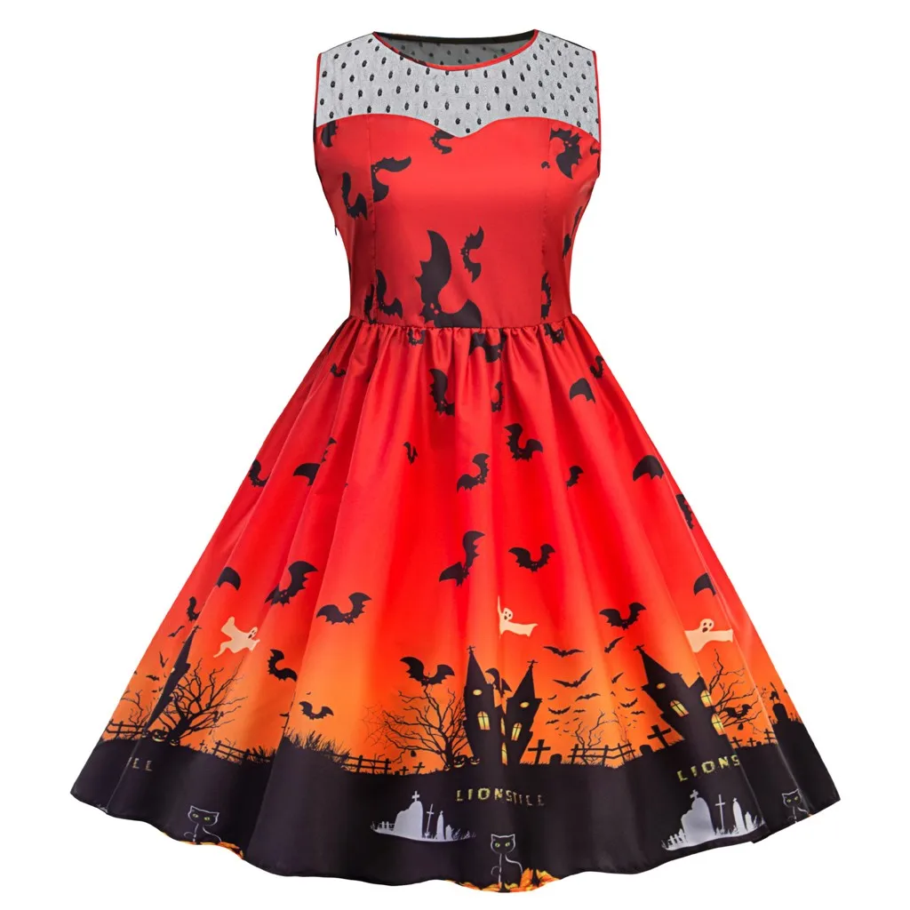 Женское винтажное платье на Хэллоуин в стиле 50-х годов | Женская одежда