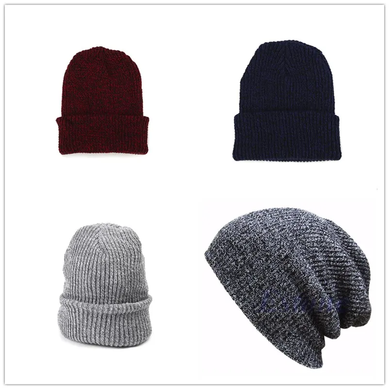 Autumn Winter Men Slouch Skull Oversize Long Beanie Women Baggy Cap Crochet Knit Ski Hat | Аксессуары для одежды
