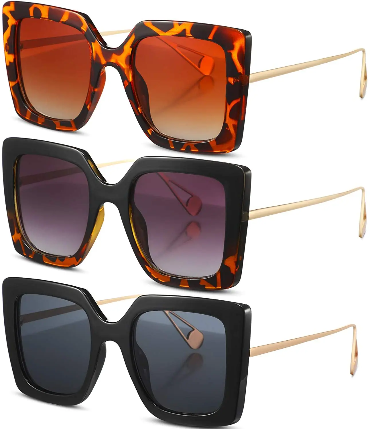 

Oversized Flat Top Sunglasses Vintage Square Sunglasse Unisex Square Shade Sunglasses for Men Women
