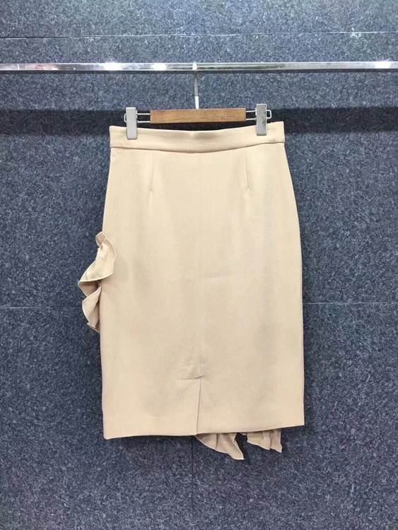 

2020 autumn and winter new fashion women's pure color irregular diagonal hem stitching skirt 1211