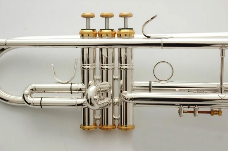 MFC Bb Trumpet LT197S-100 Silver Plated Gold Keys Music Instruments Profesional Trumpets Mouthpiece Accessories With Case | Спорт и