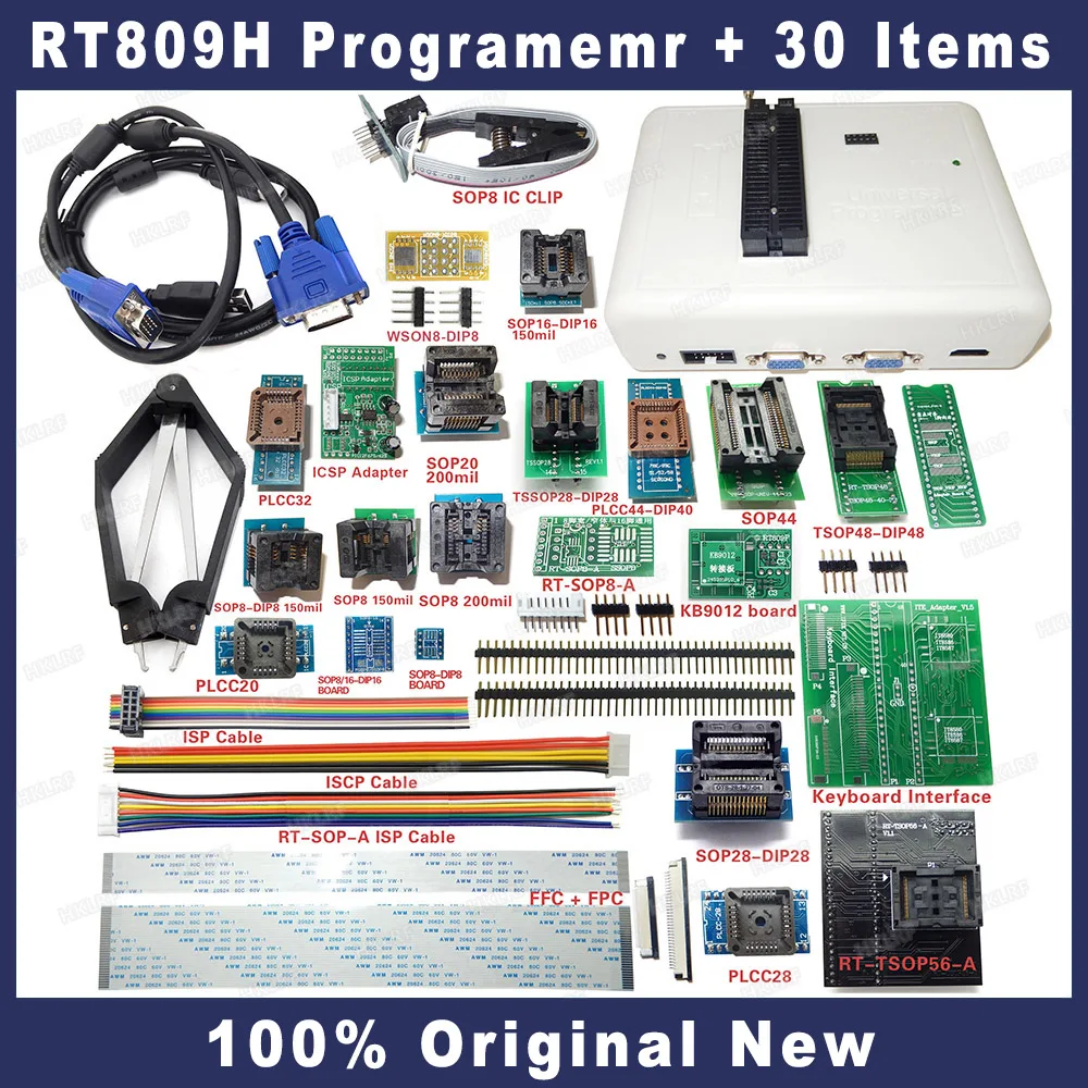 Заводская цена лучшее качество Chp Pogrammer RT809H + 30 элементов с адаптерами TSOP56 TSOP48 PLCC