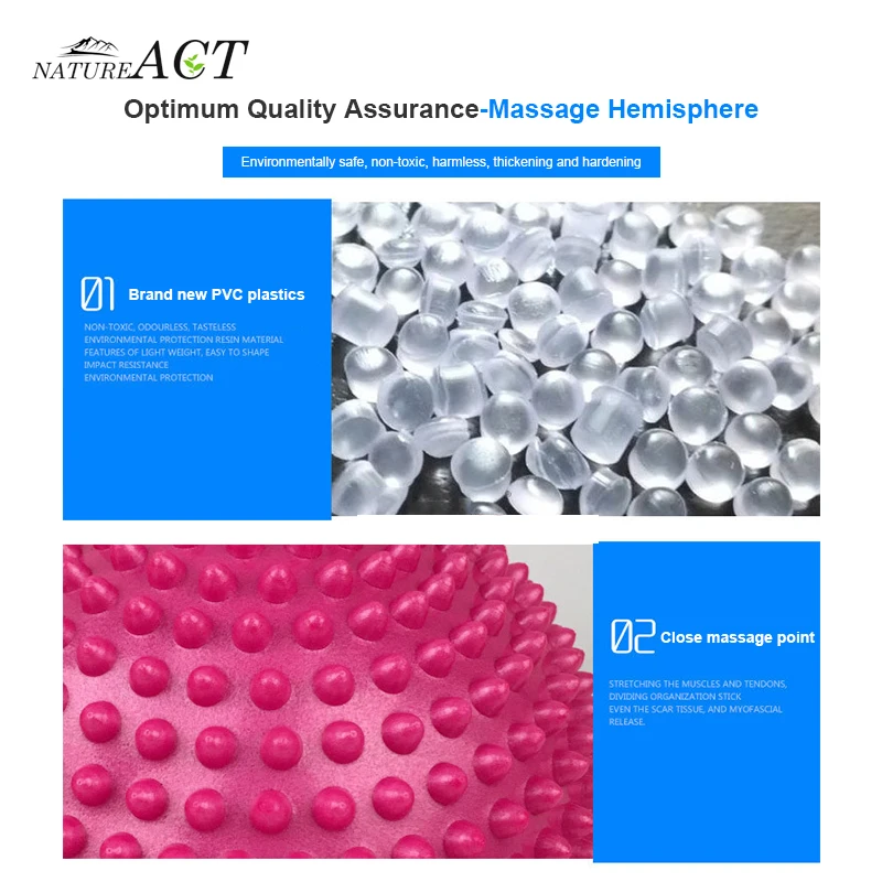 Полукруглый Массажный мяч для йоги фитнес баланс ПВХ подошва ежек сенсорный