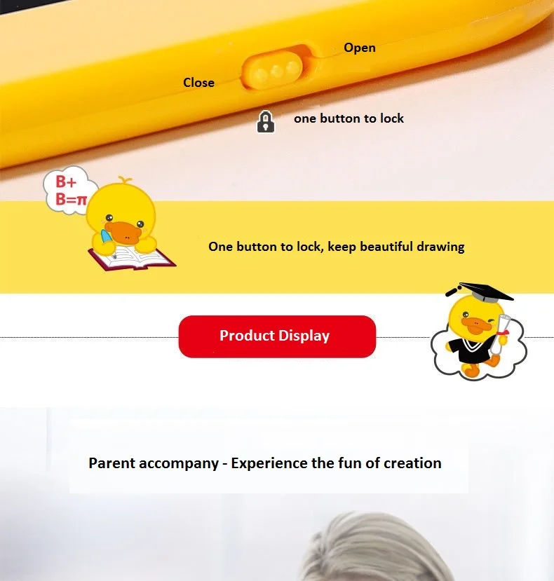 Детский ЖК-блокнот duckbill 8,5 дюймов/10,5 дюймов Канцелярский набор для письма, планшет, доска для письма, графический коврик для учебы