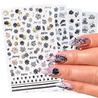 1 шт. Весенняя 3D наклейка s для дизайна ногтей простые линии листья геометрические обертки для ногтей Наклейка художественные украшения переводные наклейки