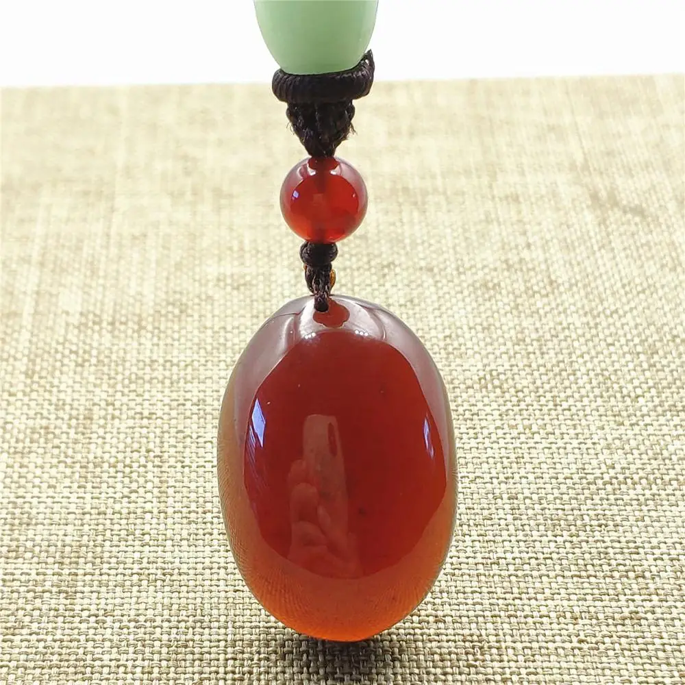 

25x16x8mm Genuine Natural Garnet Orange Red Crystal Pendant Oval Shape Women Men Fashion Jewelry Necklace AAAAA